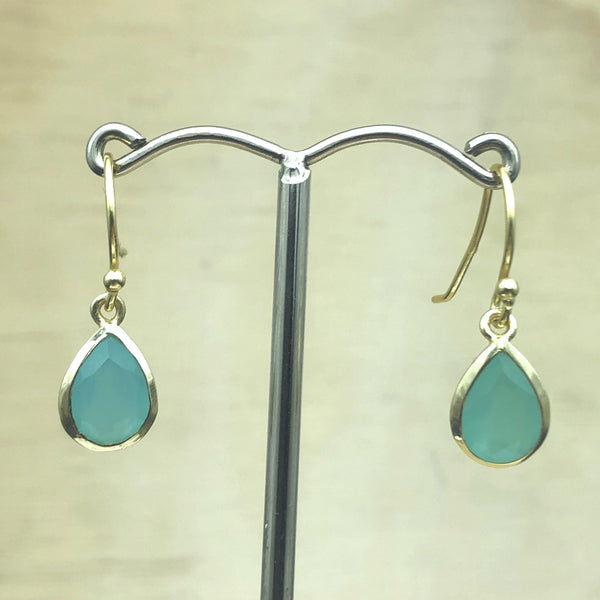 Sterling Silver Gold Chalcedony Teardrop Earring - La Trobe Jewellery