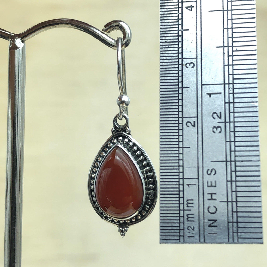 Sterling Silver Carnelian Teardrop Earring - La Trobe Jewellery