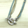 Sterling Silver, Gold & Chalcedony Israeli Necklace - La Trobe Jewellery