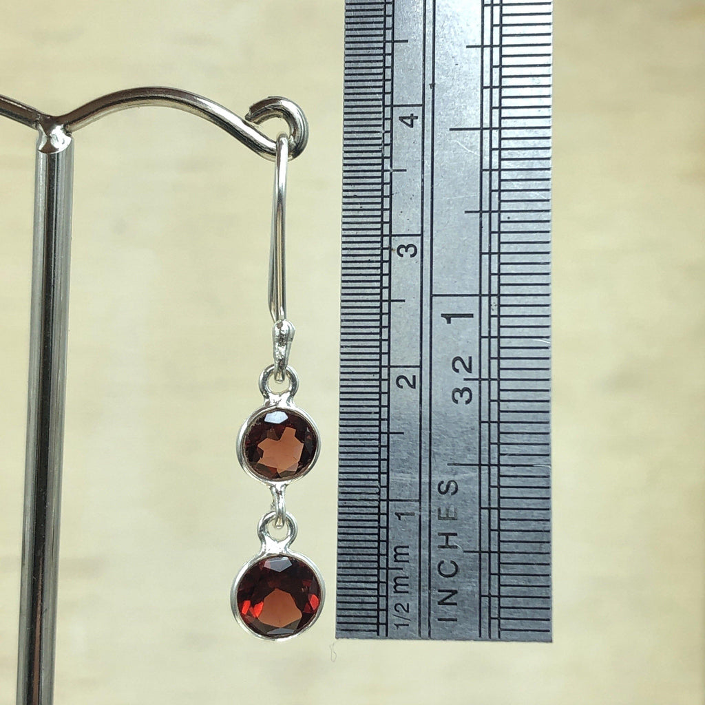 Sterling Silver Garnet Drop Earring - La Trobe Jewellery