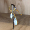 Yellow Gold Blue Chalcedony Drop Earring - La Trobe Jewellery