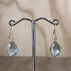 Sterling Silver Earrings 14ct YG topaz faceted tear - La Trobe Jewellery