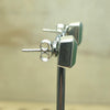 Sterling Silver Green Chalcedony Square Stud - La Trobe Jewellery