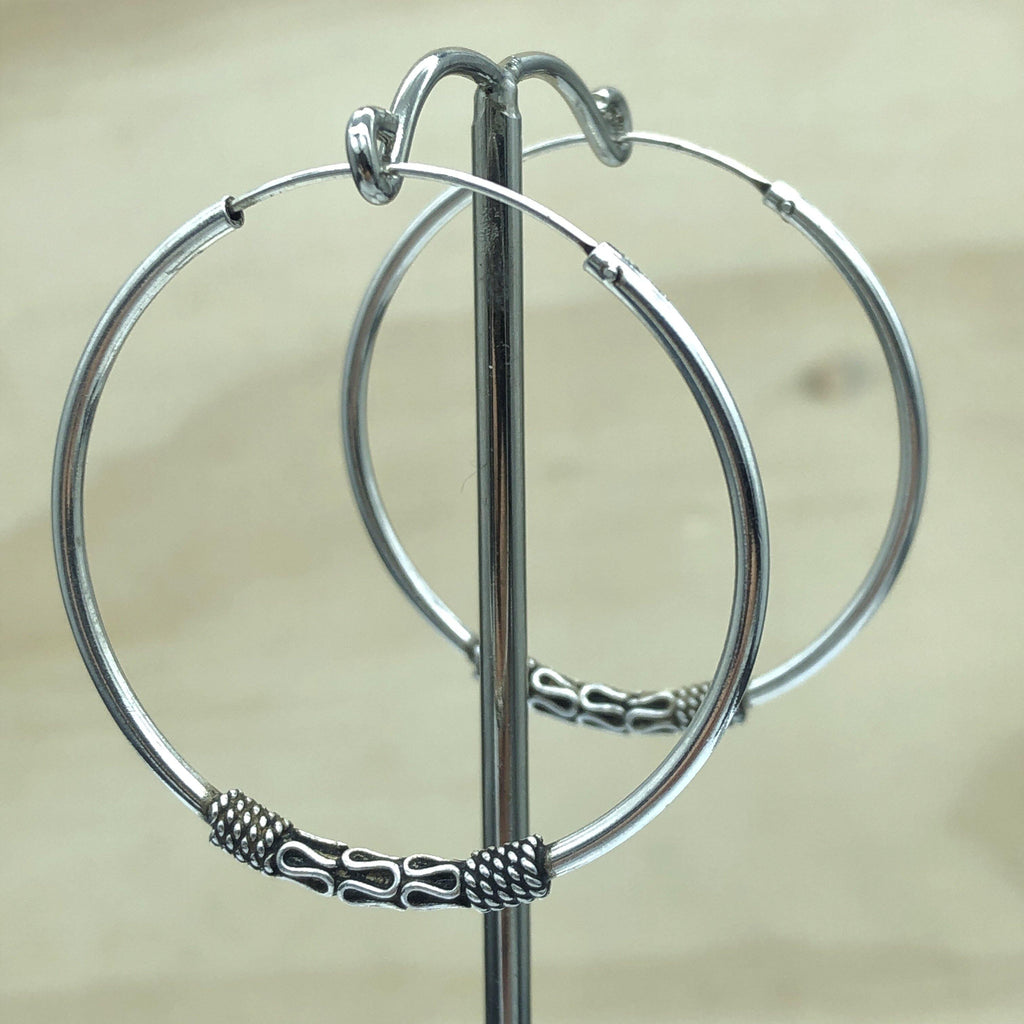 Sterling Silver Bali Style Loop 4cm - La Trobe Jewellery