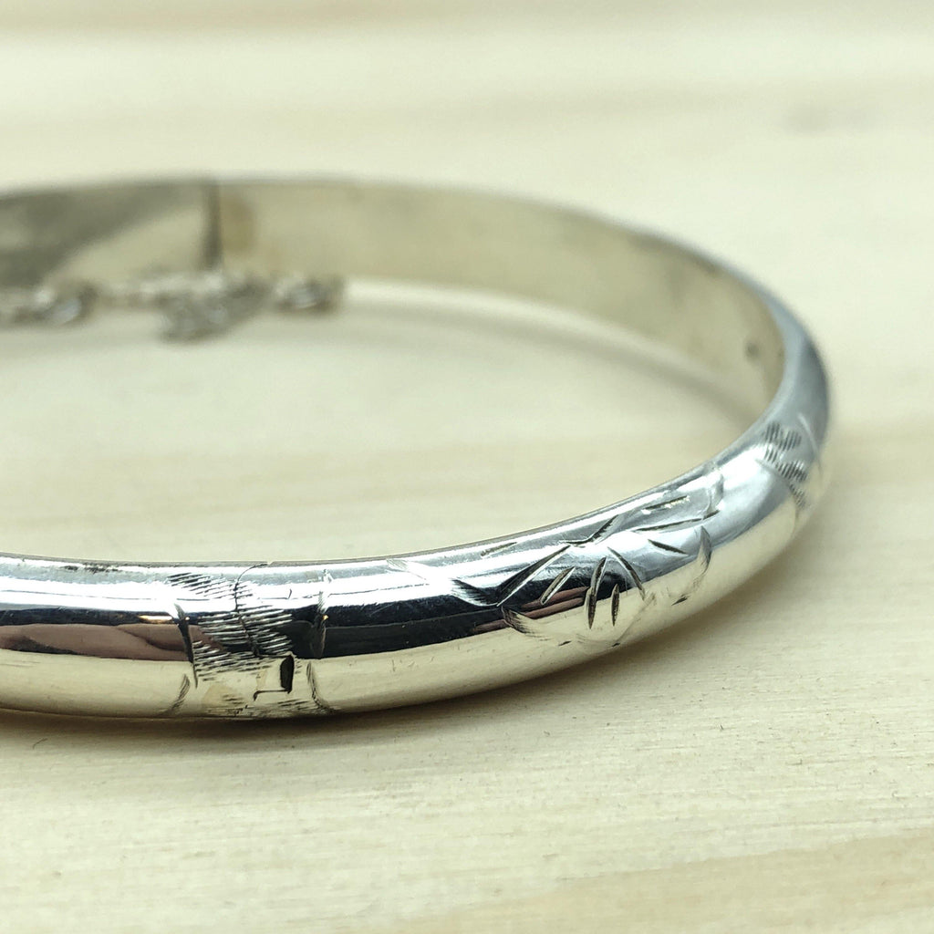 Sterling Silver Etched Bangle - La Trobe Jewellery