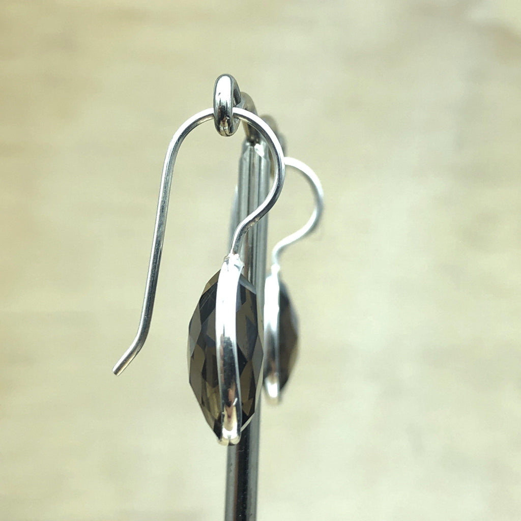 Sterling Silver Smokey Quartz Oval Earring - La Trobe Jewellery
