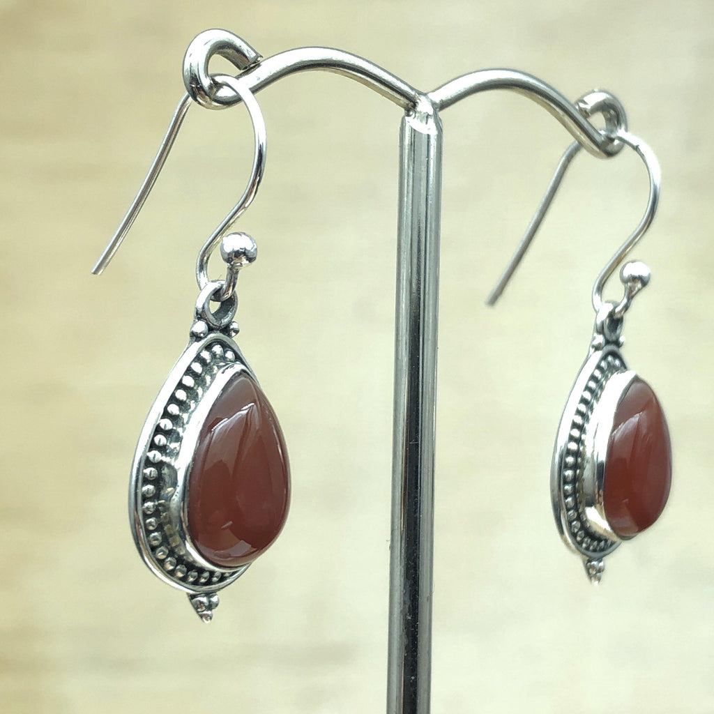 Sterling Silver Carnelian Teardrop Earring - La Trobe Jewellery
