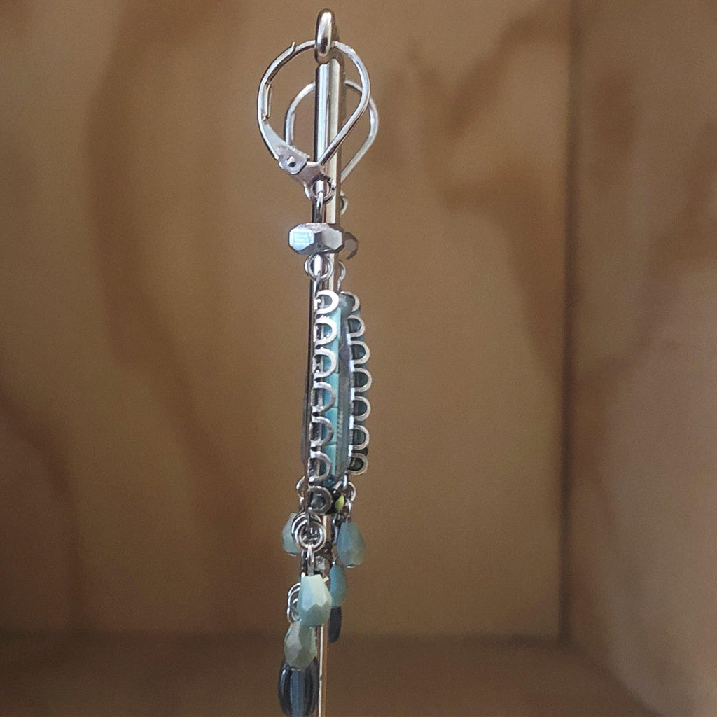Ayala Bar Blue & Red Israeli Earrings - La Trobe Jewellery