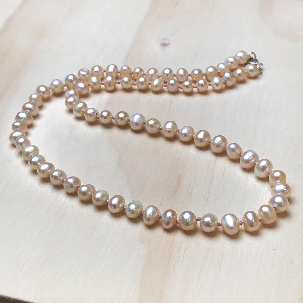 Pearl (Pink) Silk Knotted Necklace - La Trobe Jewellery