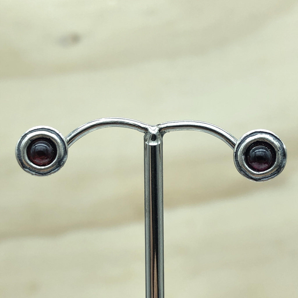 Sterling Silver Garnet Israeli stud - La Trobe Jewellery