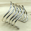 Sterling Silver 5 Band Plain Wave Cuff - La Trobe Jewellery