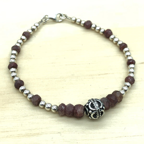 Sterling Silver & Ruby Bracelet - La Trobe Jewellery